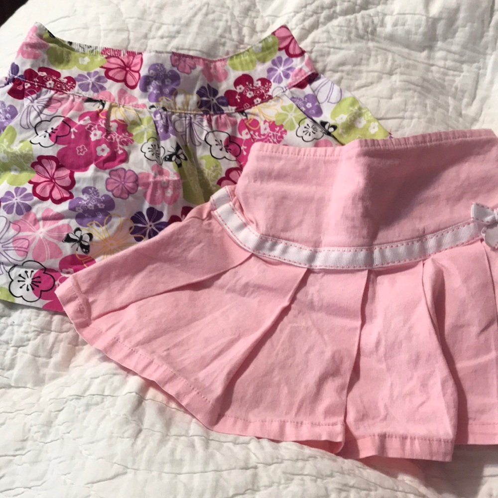 2 Skirt Lot with Built in Shorts 18M Girls Pink